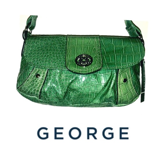 George Handbags - George Green Snake Print Handbag 👜